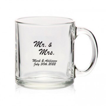 Custom Bridesmaid Clear Glass Mug, Personalized Coffee Cup With