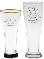 Personalized Glass Wedding Pilsners