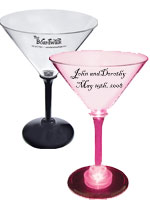 Personalized Plastic Martini Glasses